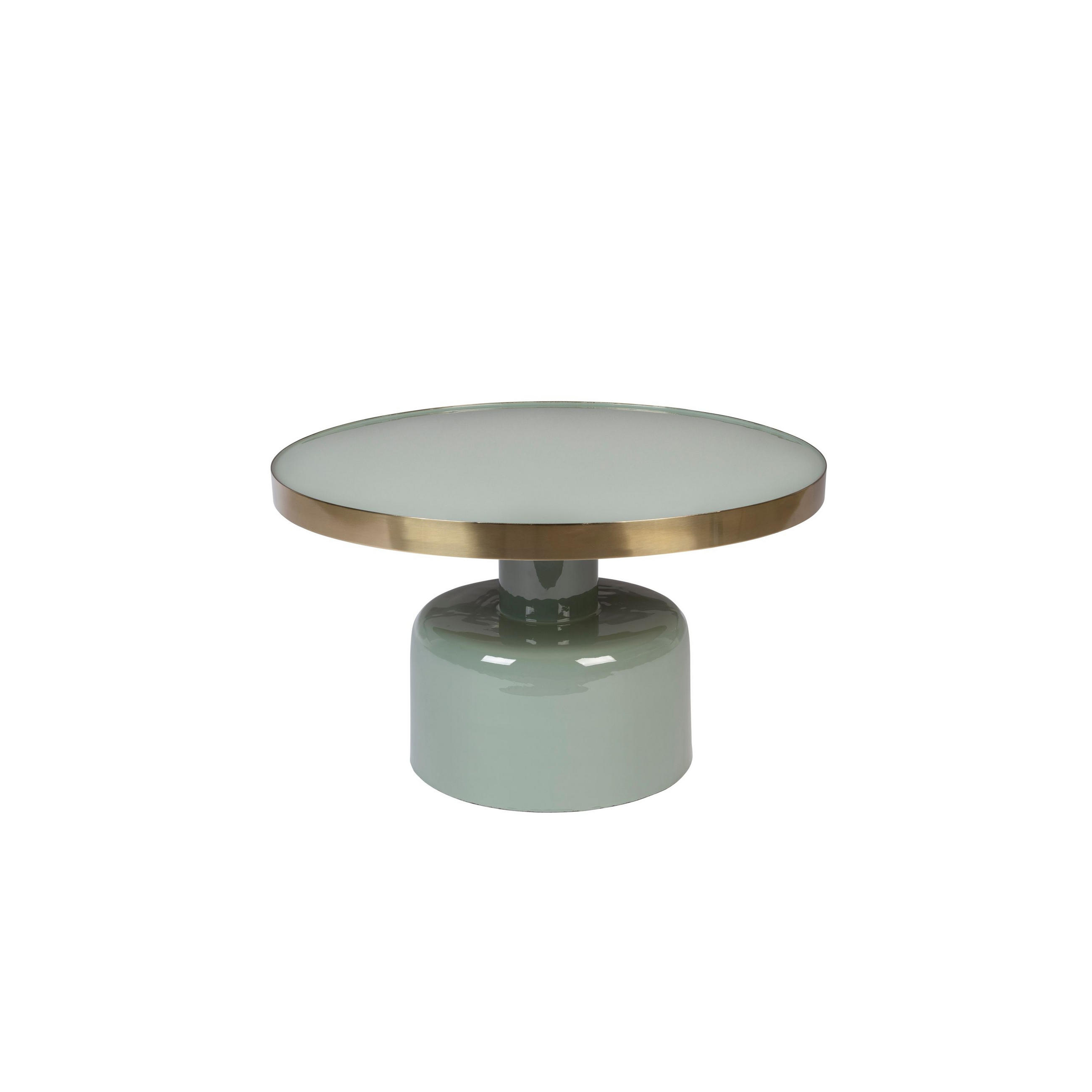 COUCHTISCH Glam Rund 60 cm Grün/ Gold - Grün, Metall (60/60/35cm) - Zuiver