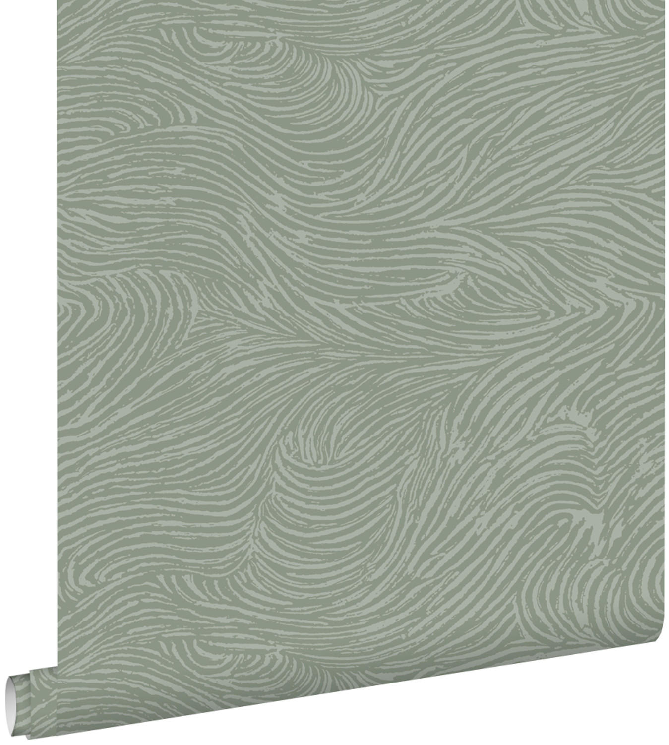 TAPETE 3d Wellenförmige Linien 50 x 900 cm - Grün, Papier (50/900cm) - ESTAhome