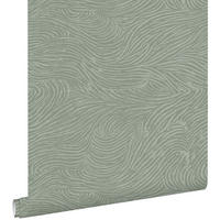 TAPETE 3d Wellenförmige Linien 50 x 900 cm - Grün, Papier (50/900cm) - ESTAhome
