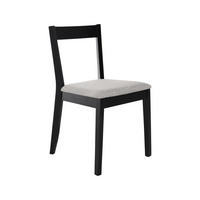 STUHL Moden mit schwarzen Holzbeinen, Polsterstuhl, Hellgrau - Hellgrau/Schwarz, Holz (45/84/45cm) - Beautysofa