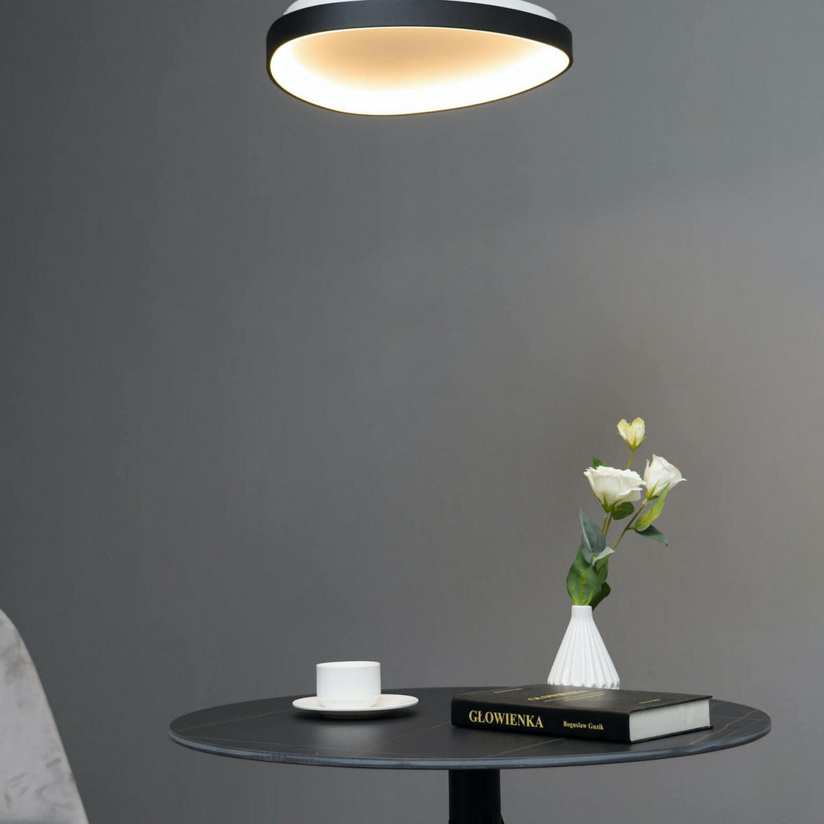 DECKENLEUCHTE Mesiano, Schwarz, 6cm, Dimmbar - Schwarz, Metall (6/42/6cm) - KOSILUM