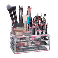 MAKEUP Organizer - Transparent, Kunststoff (24/19/13.5cm) - Relaxdays