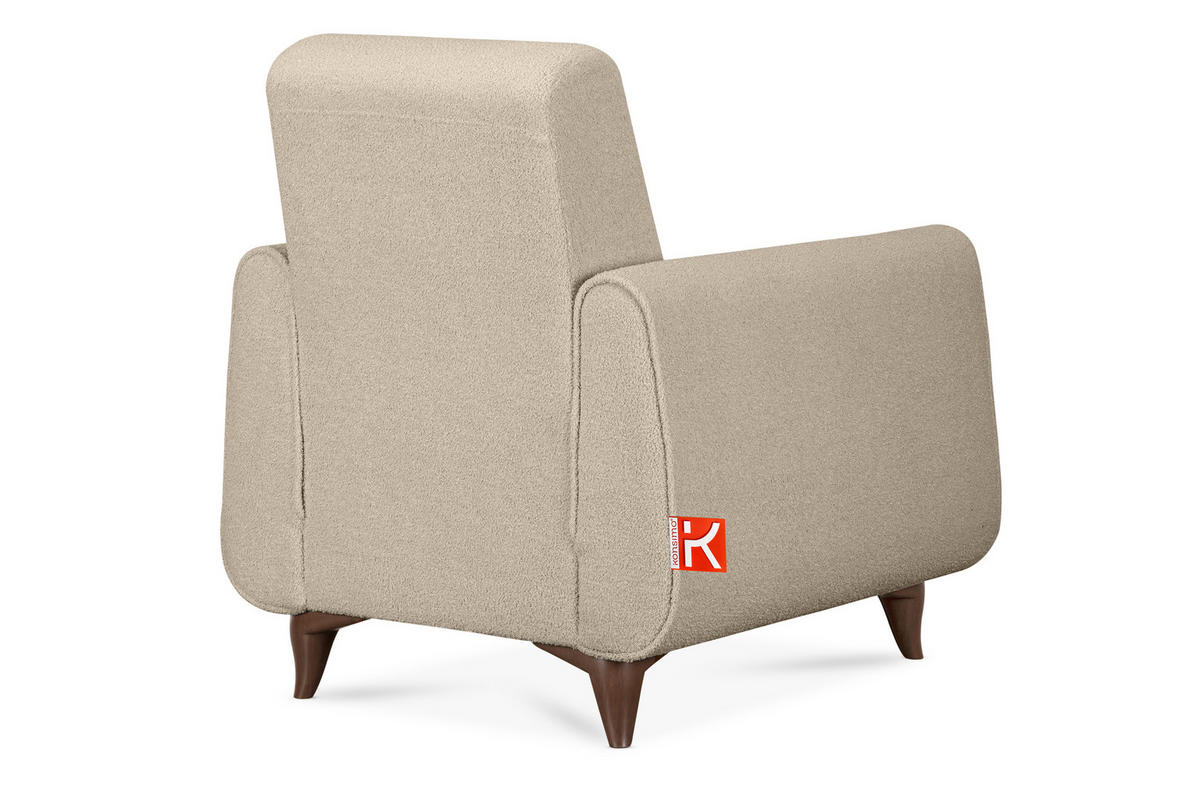 SESSEL GUSTAVO mit Armlehnen, creme - Creme/Braun, Holz/Holzwerkstoff (83/95/92cm) - KONSIMO®