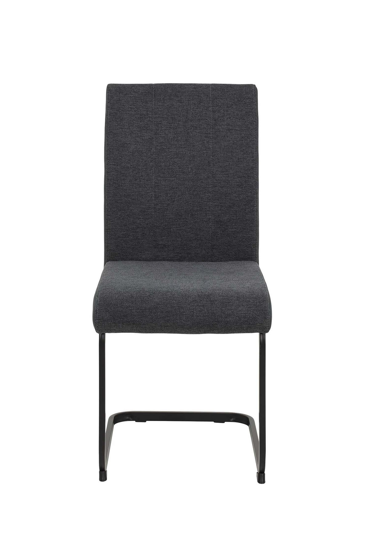SCHWINGSTUHL 2 Stück Linn - Webstoff Anthrazit - Anthrazit/Schwarz, Textil/Metall (43/92/52cm) - Hela Vertriebs GmbH