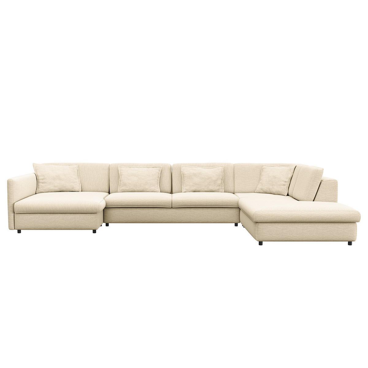 WOHNLANDSCHAFT - Schwarz/Weiß, Kunststoff/Textil (431/84/272cm) - home24