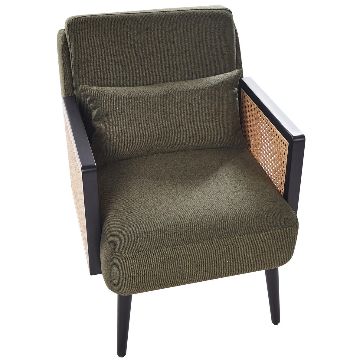 SESSEL Polsterbezug Dunkelgrün Orum - Hellbraun/Schwarz, Textil (65/80/78cm) - Beliani