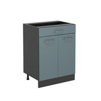 KÜCHENUNTERSCHRANK R-Line Blau-Grau 60 cm mit Schublade, ohne Arbeitsplatte - Anthrazit/Blaugrau, Holzwerkstoff (60/81.6/46cm) - Vicco