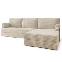 ROHOVÁ SEDAČKA ANKO modulární Boneless pohovka s funkcí spaní, krémová TILIA 03 - krémová, textil (270/160cm) - MASSENO