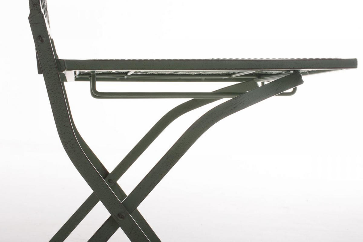 GARTENKLAPPSTUHL Metall Antik-Grün - Grün, Metall (40/95/40cm) - CLP