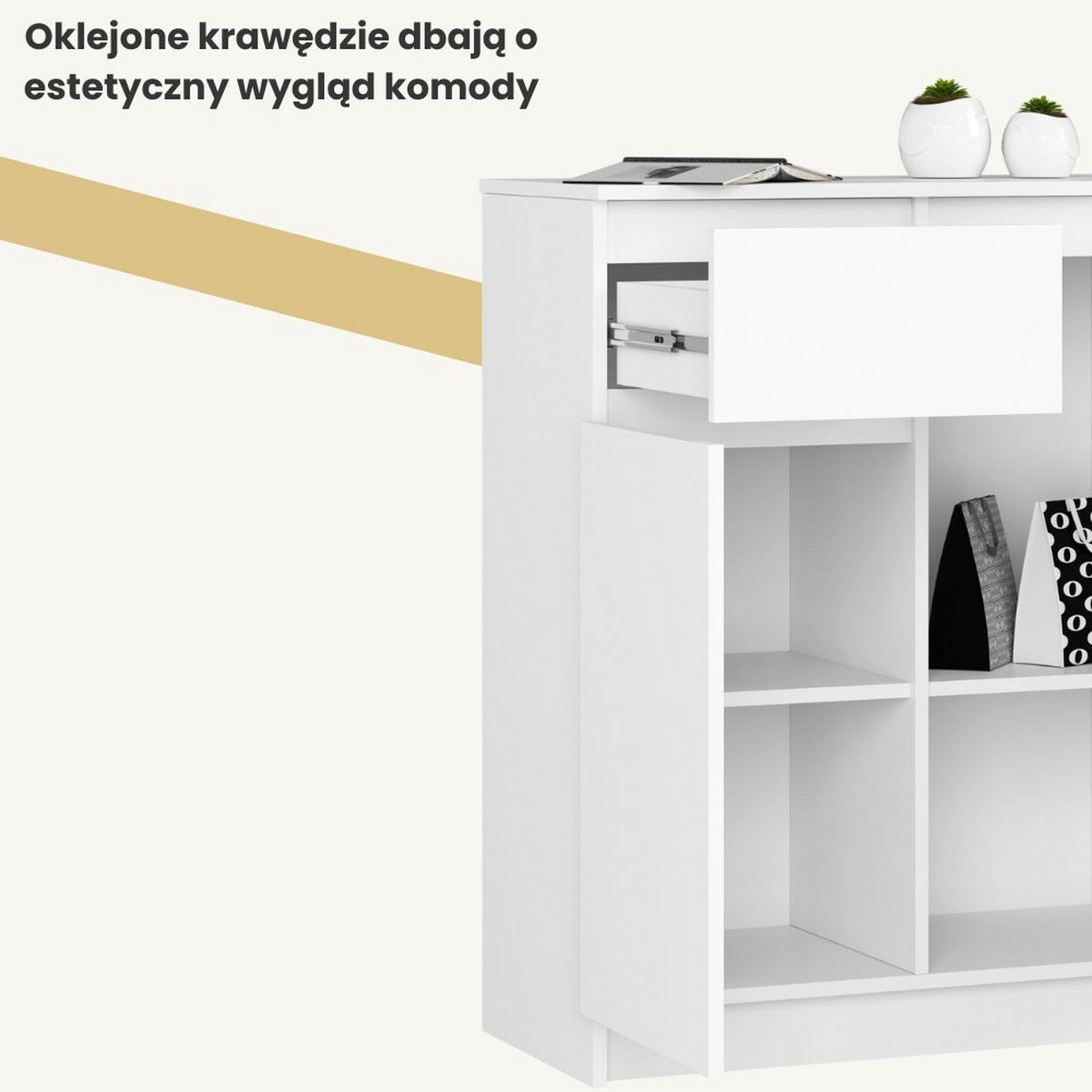 KOMMODE Weiß 80x40x99 cm - Weiß, Holzwerkstoff (80/99/40cm) - Akord