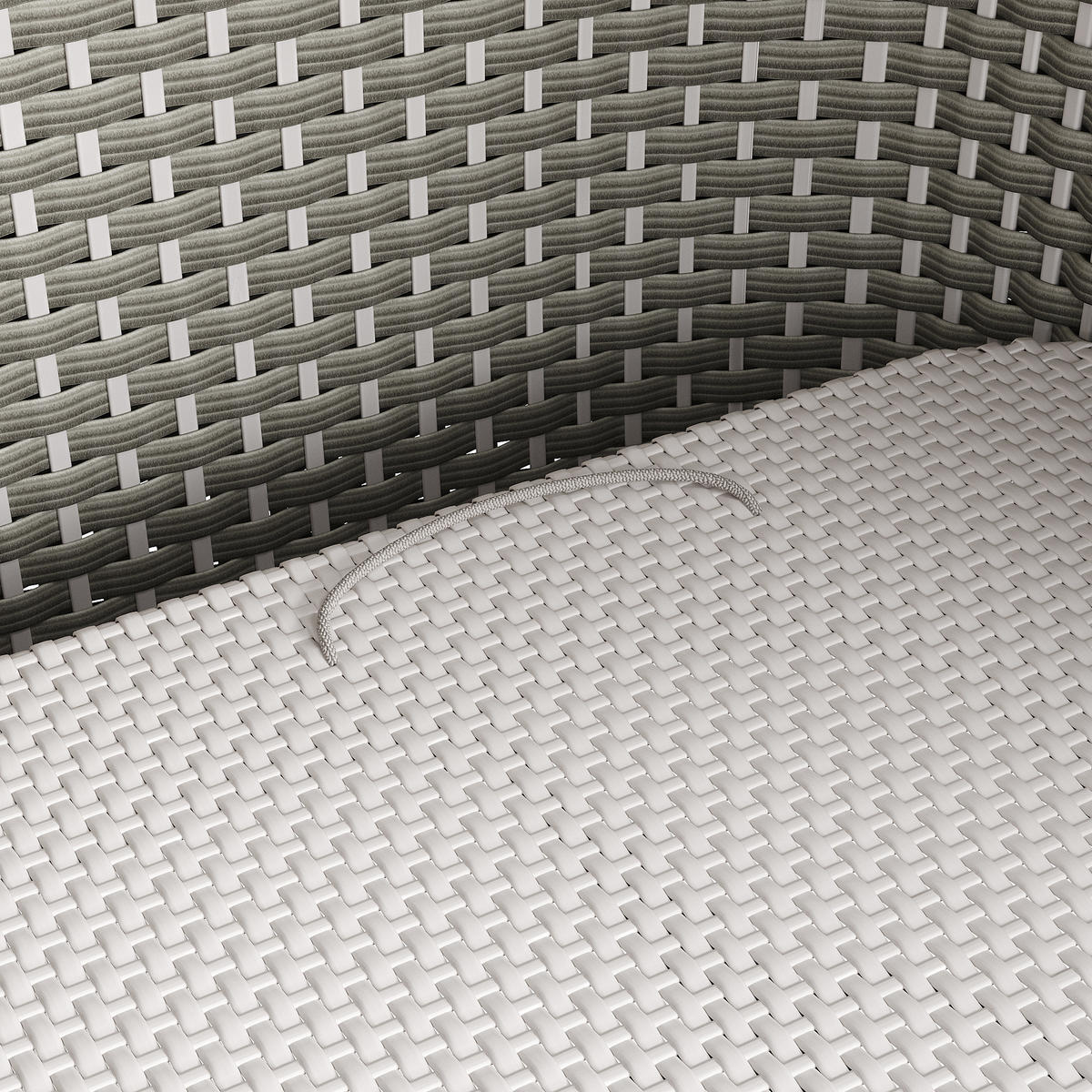 SONNENLIEGE aus Rattan 192x160x137cm in Grau mit klappbarem Sonnensegel - Grau, Metall (160/137/192cm) - Modfu