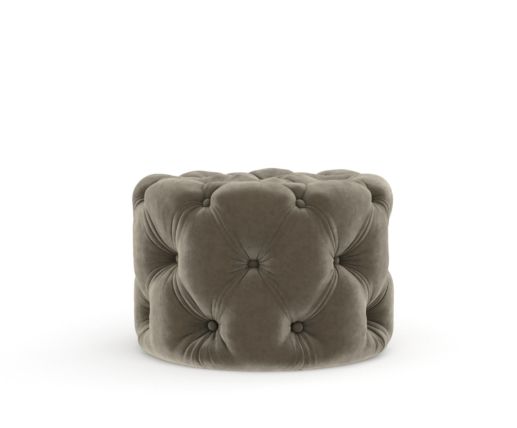 POUF Cosimo Taupe Samtstoff - Taupe/Schwarz, Holz/Holzwerkstoff (60/40/60cm) - Maison de Reve