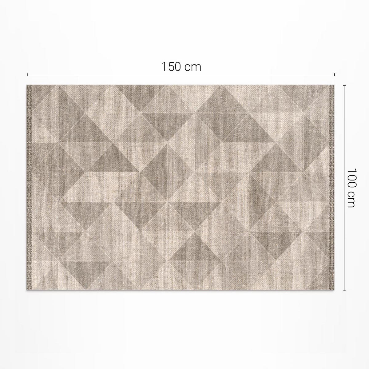 TEPPICH 100x150 cm Dreiecke und Quadrate Stoffimitation - Walnussfarben, Kunststoff (100/150cm) - Wallfluent