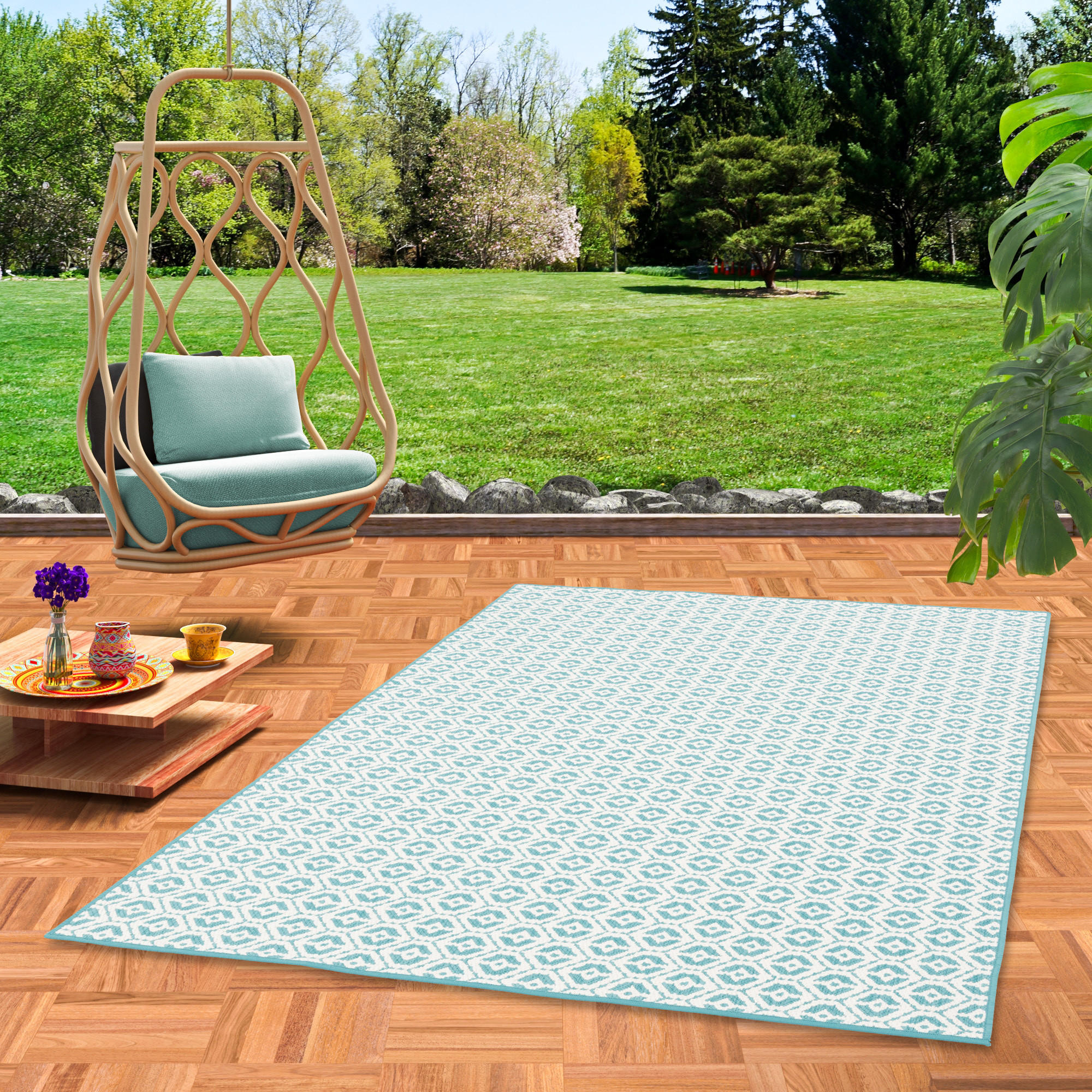 IN- UND OUTDOOR TEPPICH BEIDSEITIG CAPE COD - Türkis, Textil (200/250cm) - Pergamon