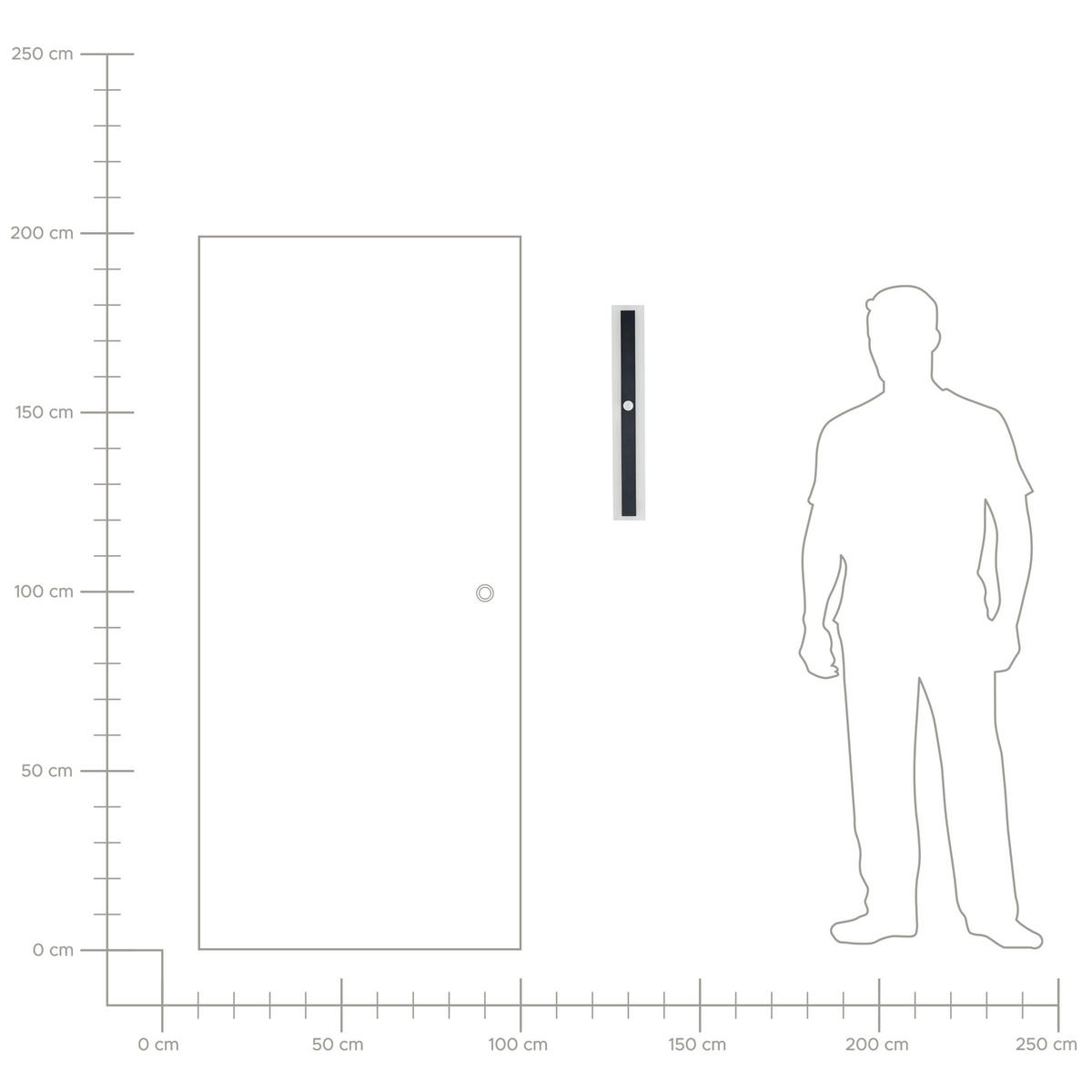 KÜLTÉRI FALILÁMPA Savane 4/9/60 cm - fekete, fém (9/60/4cm) - Beliani