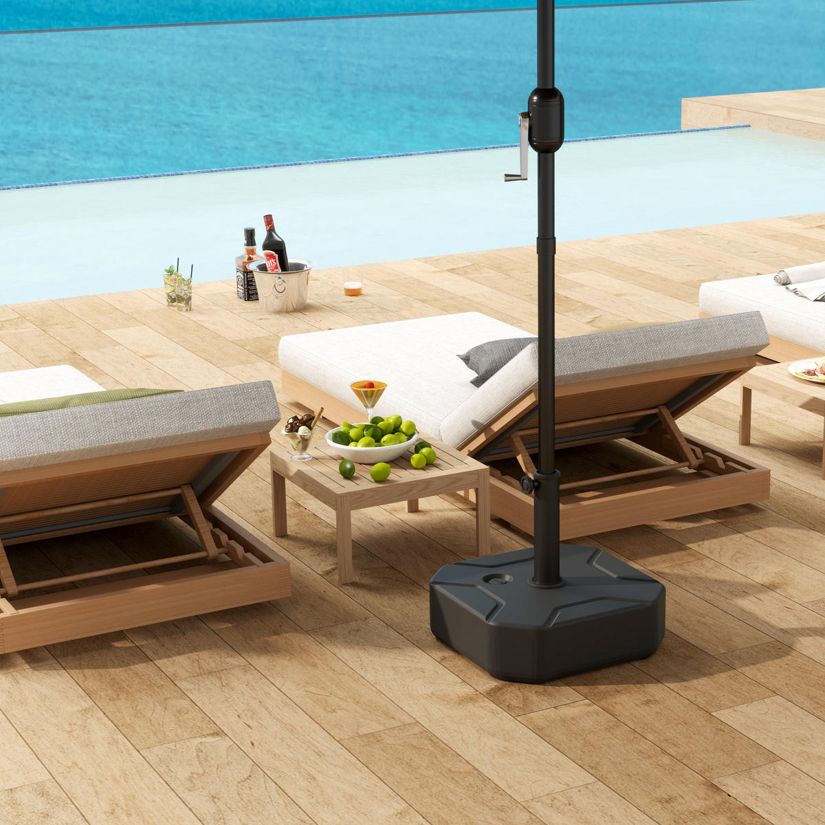 SONNENSCHIRMSTÄNDER bis 25 kg befüllbar - Schwarz, Kunststoff (45/45cm) - Outsunny