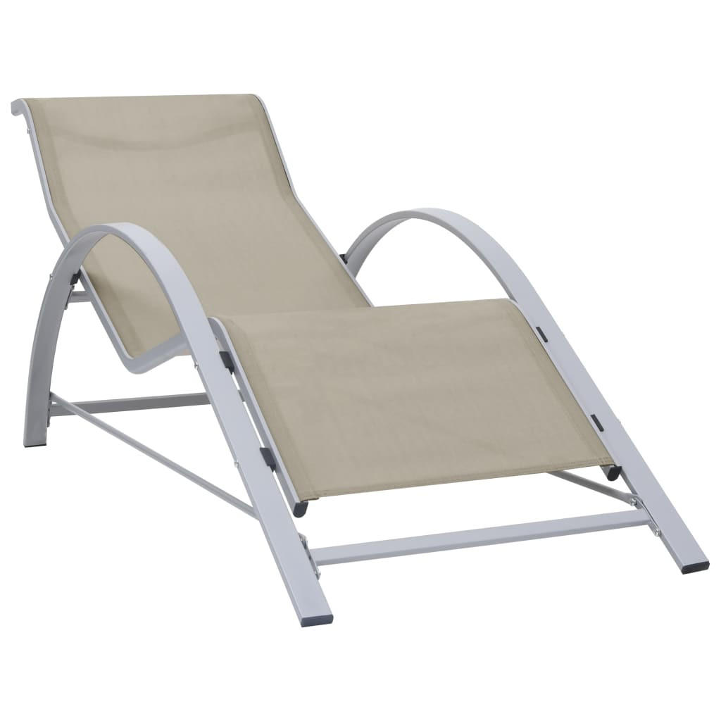 SONNENLIEGE Textilene und Aluminium Creme - Creme, Textil (60/66/167cm) - furnicato