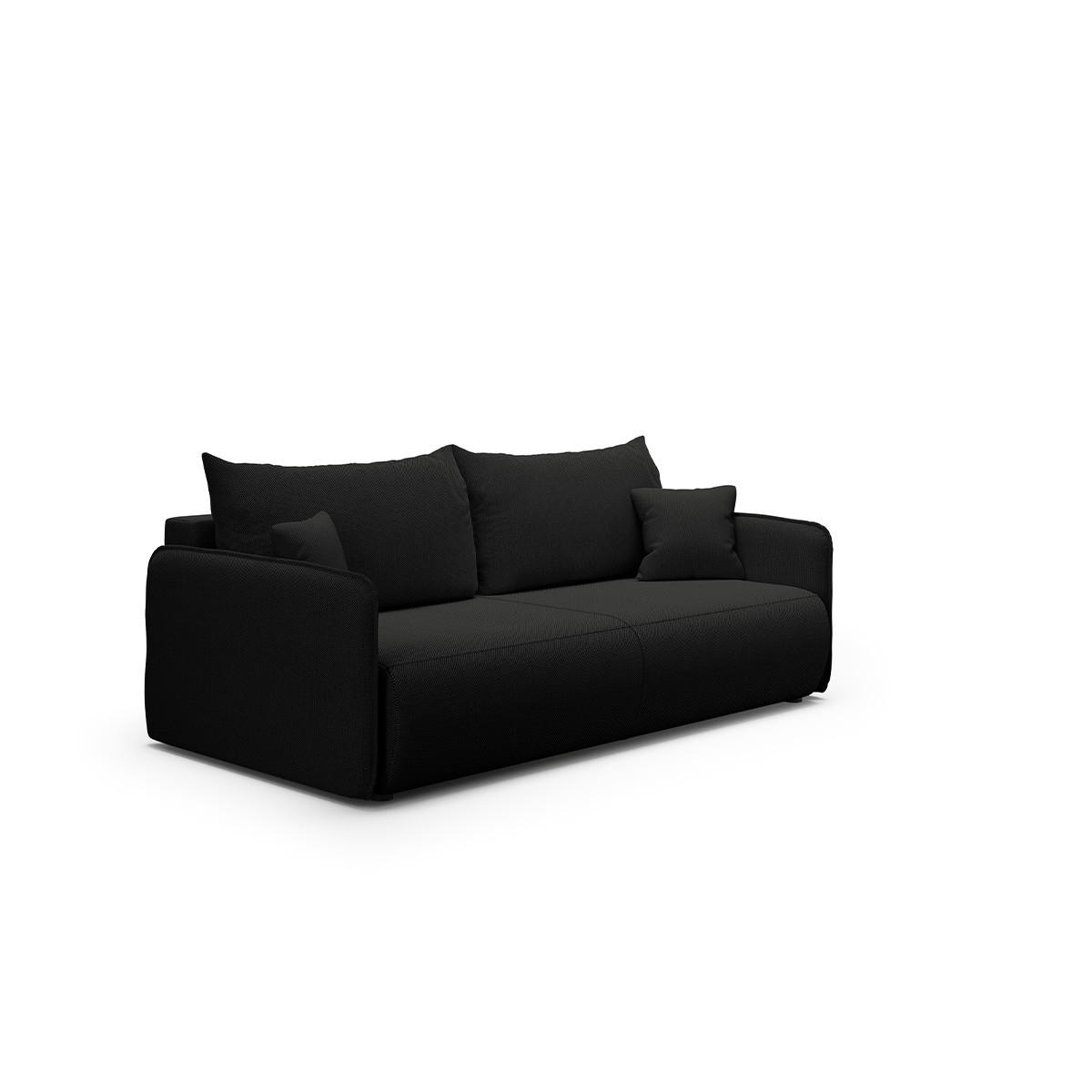SOFA Claudio 3 Sitzplätze Schwarz - Schwarz, Holz (216/86/105cm) - Petits-meubles