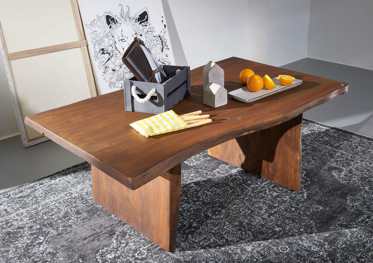 COUCHTISCH Akazie 120x70x45 braun lackiert PURE ACACIA #005 - Dunkelbraun, Holz (120/70/45cm) - Massivmoebel24