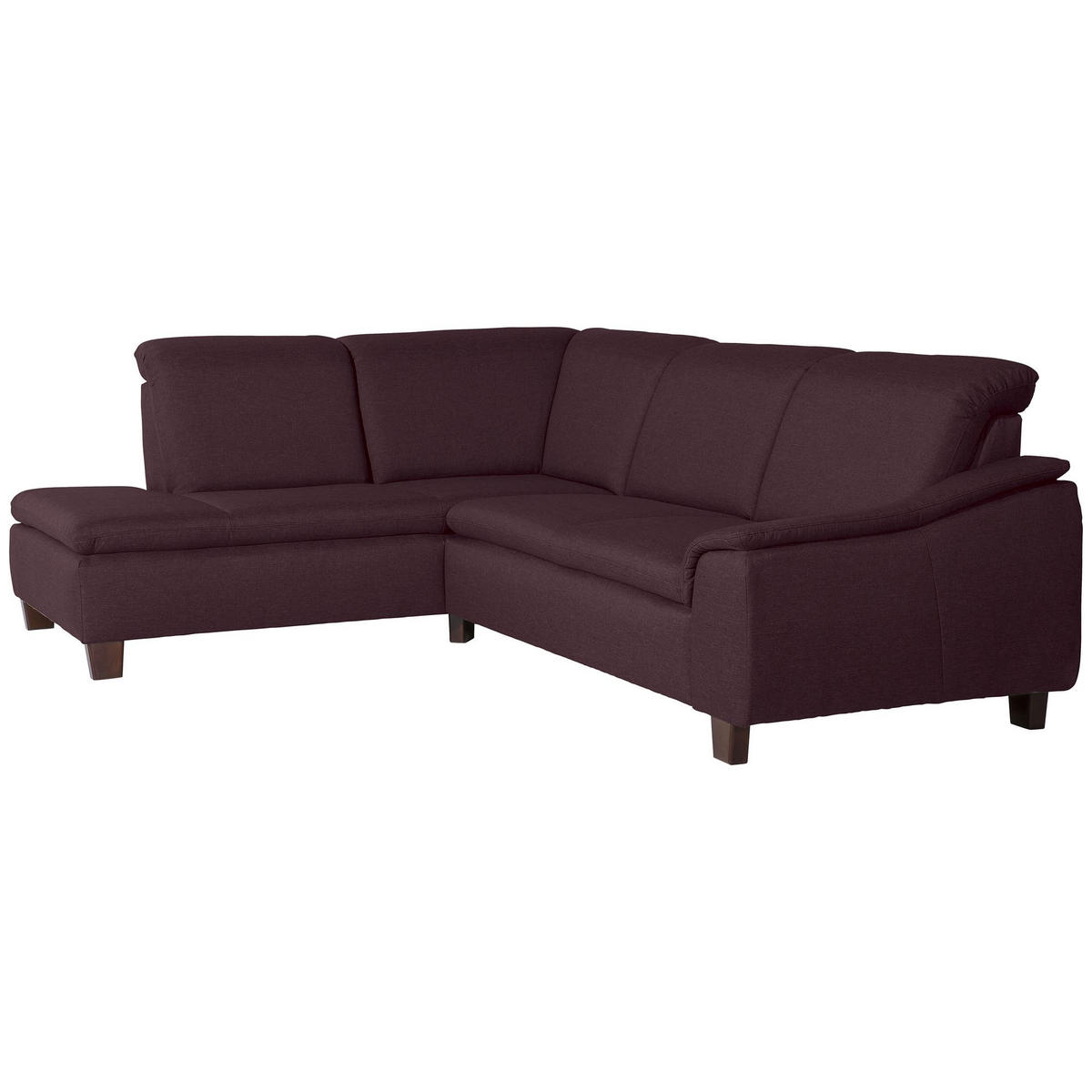 ECKSOFA mit Ottomane links Kaylil Flachgewebe burgund - Bordeaux, Kunststoff (187/247cm) - 58aufmkessel