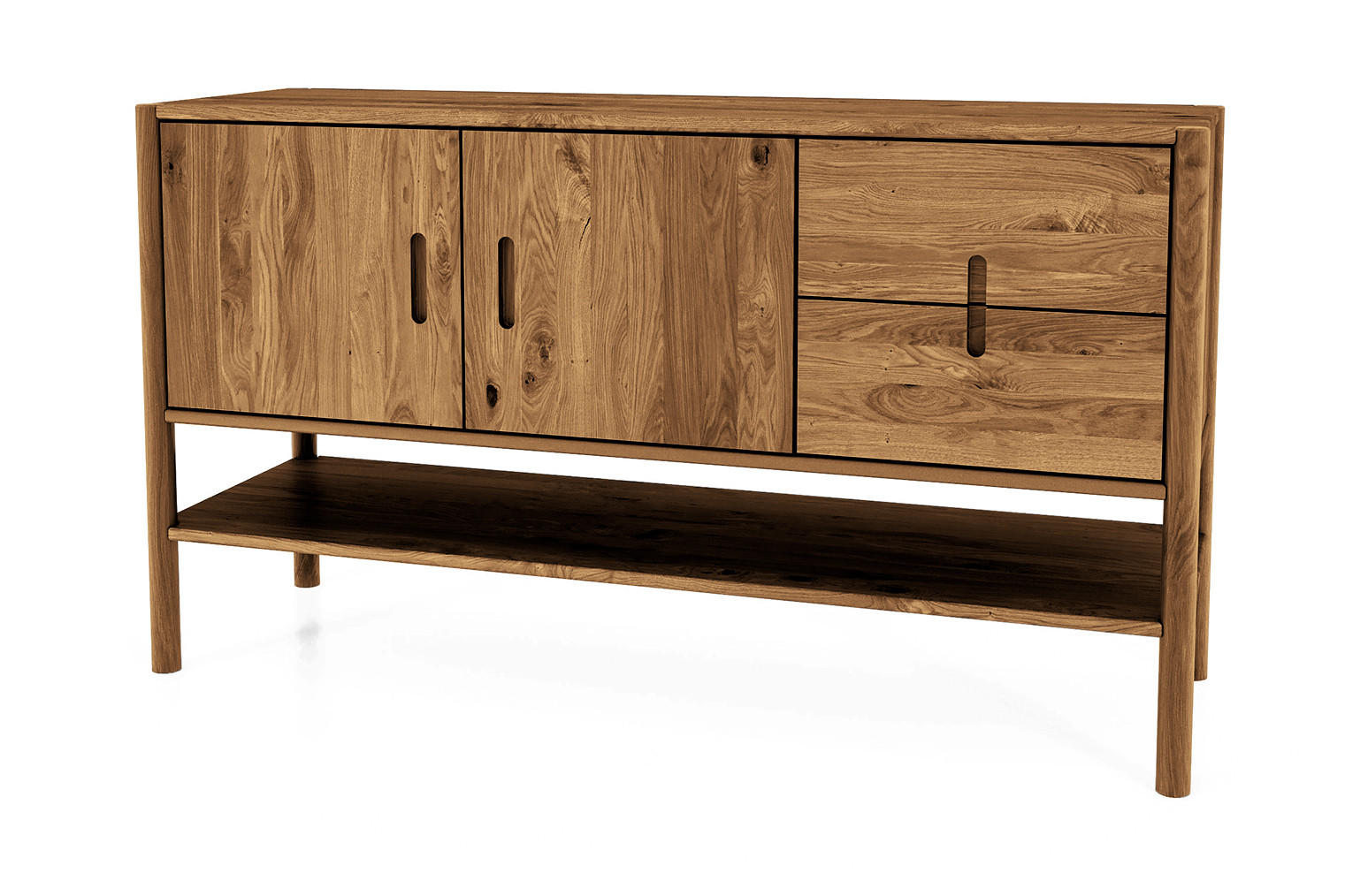 KOMMODE INA Wildeiche - Alteiche, Holz (142/81/46cm) - byoak