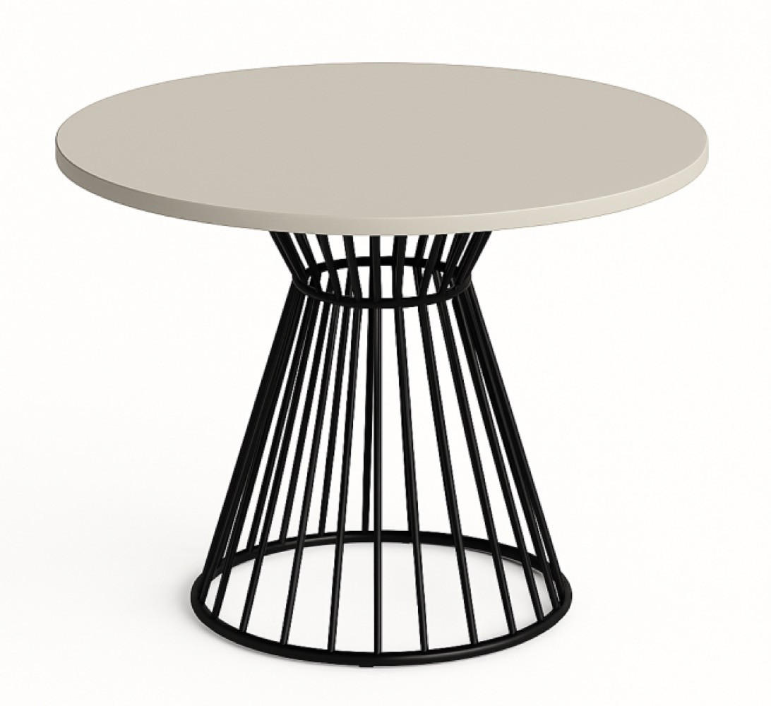 TISCH Kaschmir Reo Rund Metallbasis 100 cm - Beige, Holzwerkstoff (100/100/76cm) - Sepro Meble