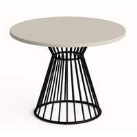 TISCH Kaschmir Reo Rund Metallbasis 100 cm - Beige, Holzwerkstoff (100/100/76cm) - Sepro Meble