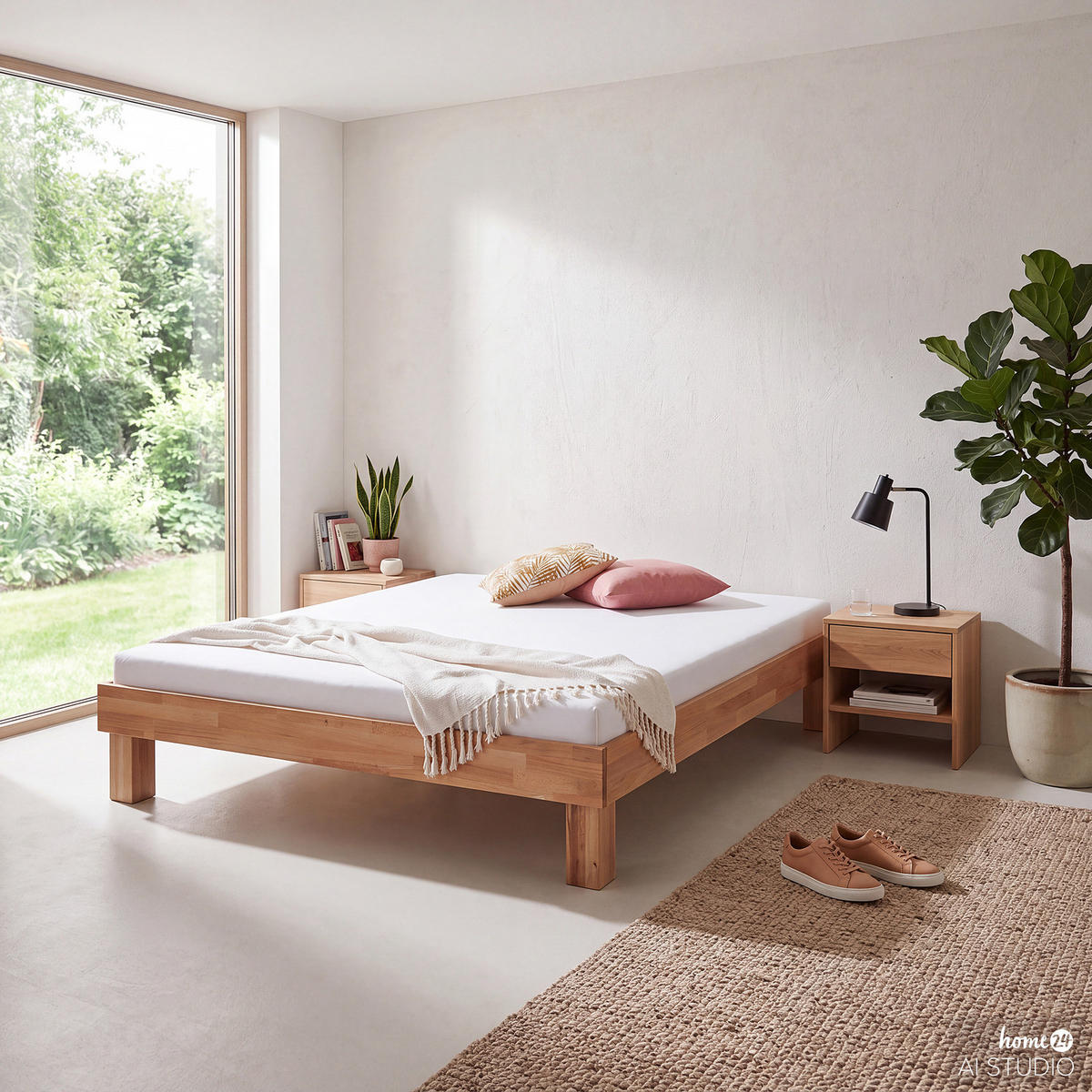 BETT - Massivholz - Kernbuche, Holz (160/200cm) - home24