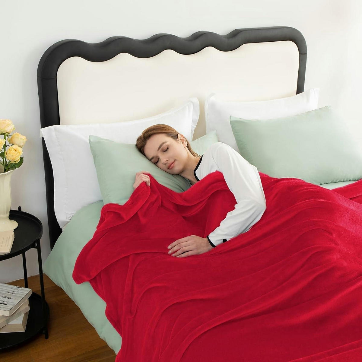 KUSCHELDECKE Flanell Rot 220 x 240 cm - Rot, Textil (220/240cm)