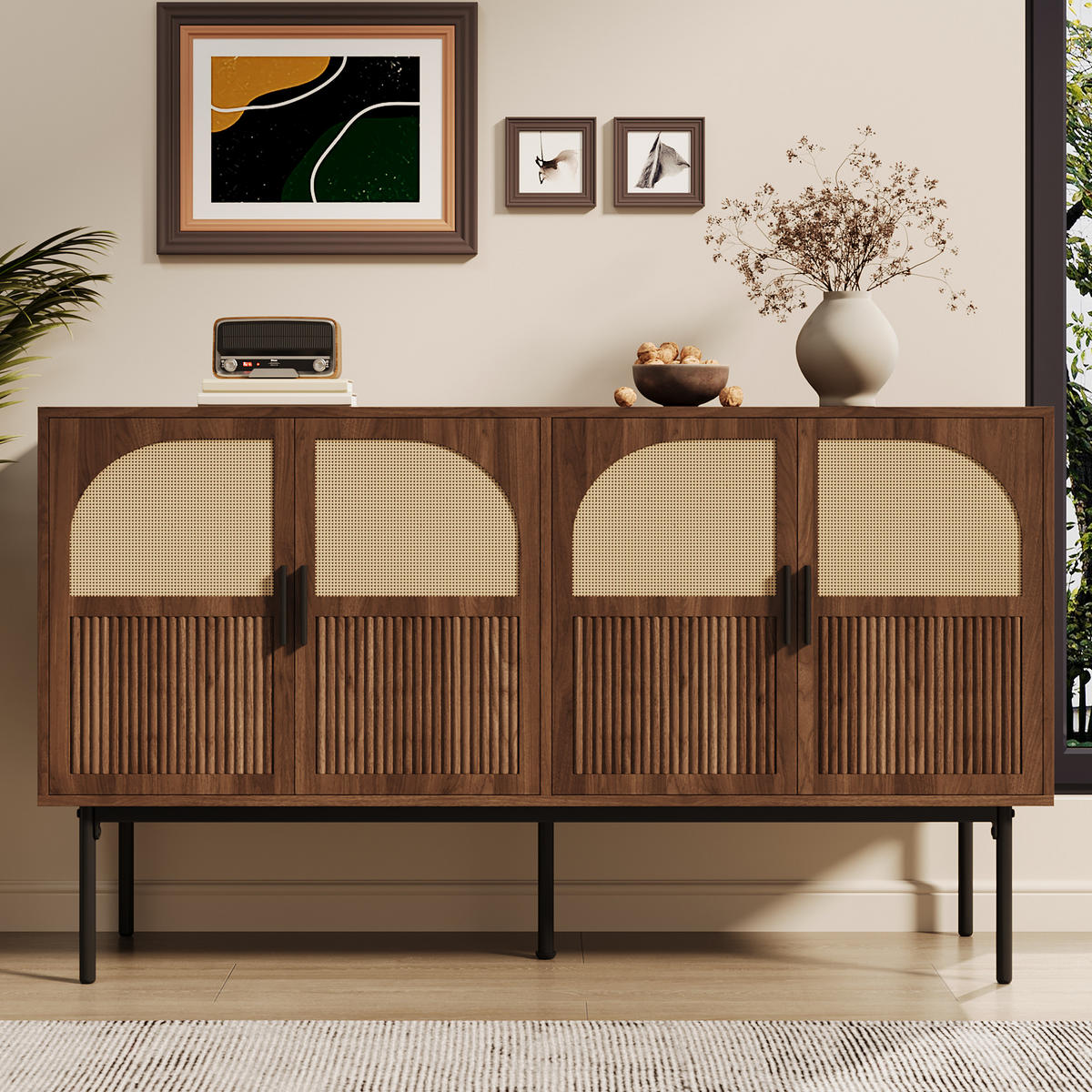 SIDEBOARD 140x40x80 Stauraum Modern Wohnzimmer Buffet - Naturfarben, Holzwerkstoff (40/80/140cm) - FLIEKS