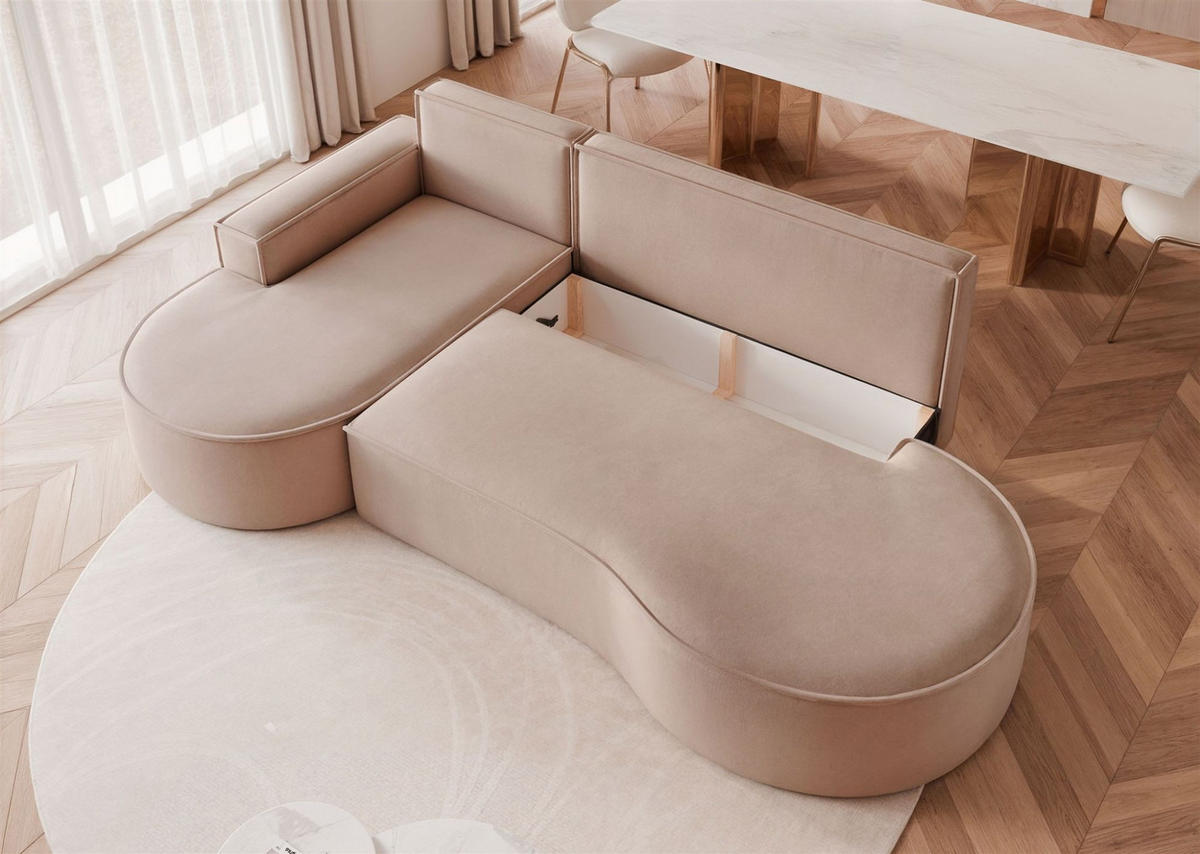 ECKSOFA Arlet Mit Schlaffunktion - Braun, Holzwerkstoff/Textil (277/156cm) - Fun Möbel
