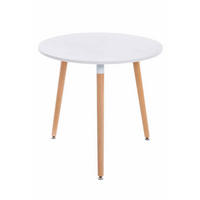 ESSTISCH Amira rund 80x80x75cm Holz Weiß Küchentisch - Weiß, Holz (80/80/75cm) - DELUKE