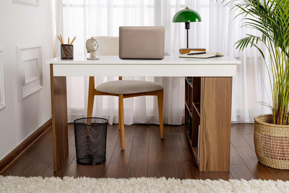 SCHREIBTISCH vesper Braun - Braun, Holz (130/120/72cm) - Habitat Garten