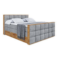 BOXSPRINGBETT mit Matratze H3|H4 und Lattenrost - LOLLI2-Z KING-180x200 - Grau Casablanca - Grau, Holzwerkstoff (180/200cm) - ALTDECOR