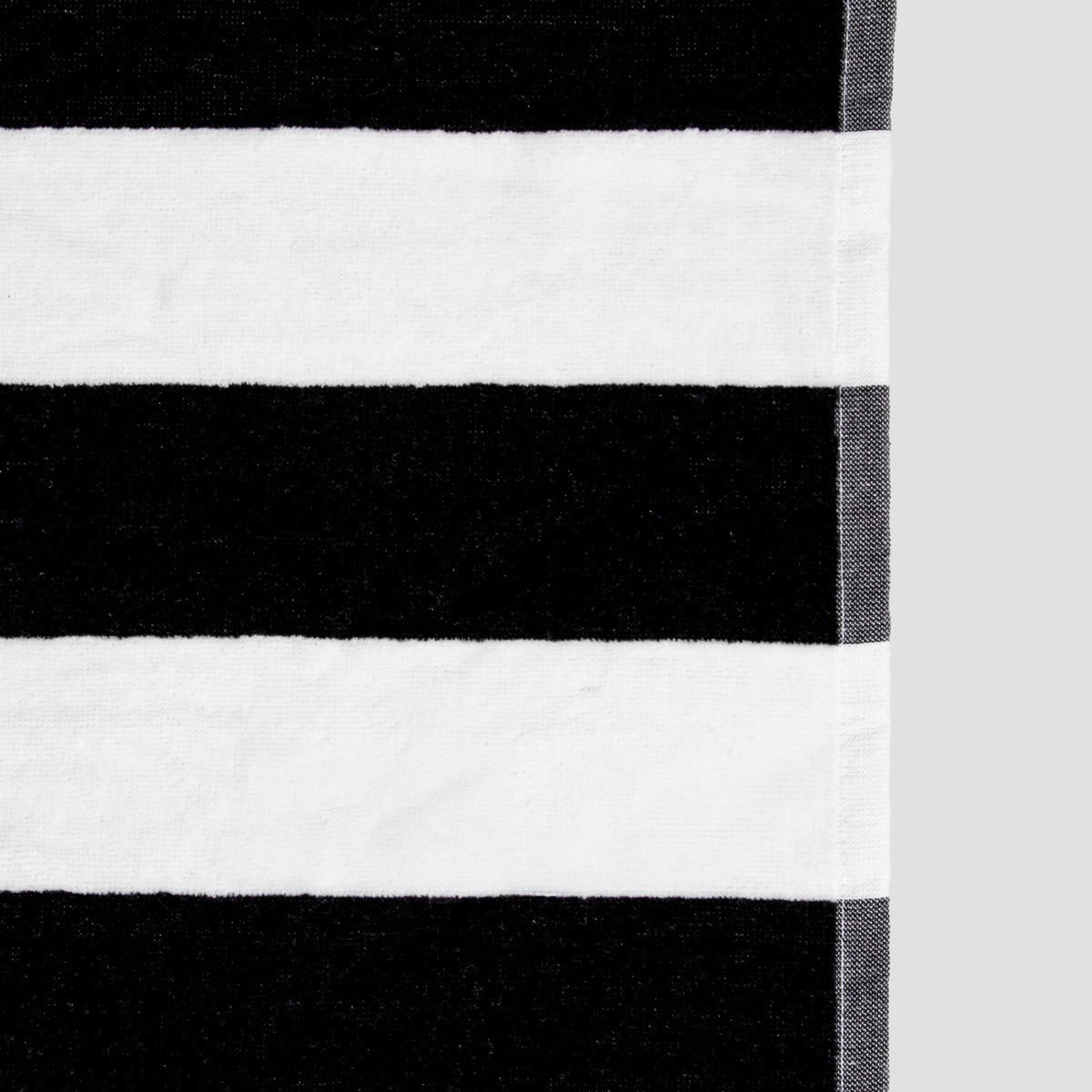 BADETUCH Lawena schwarz-weiß 70/130 cm - Schwarz, Textil (70/130cm) - Homla