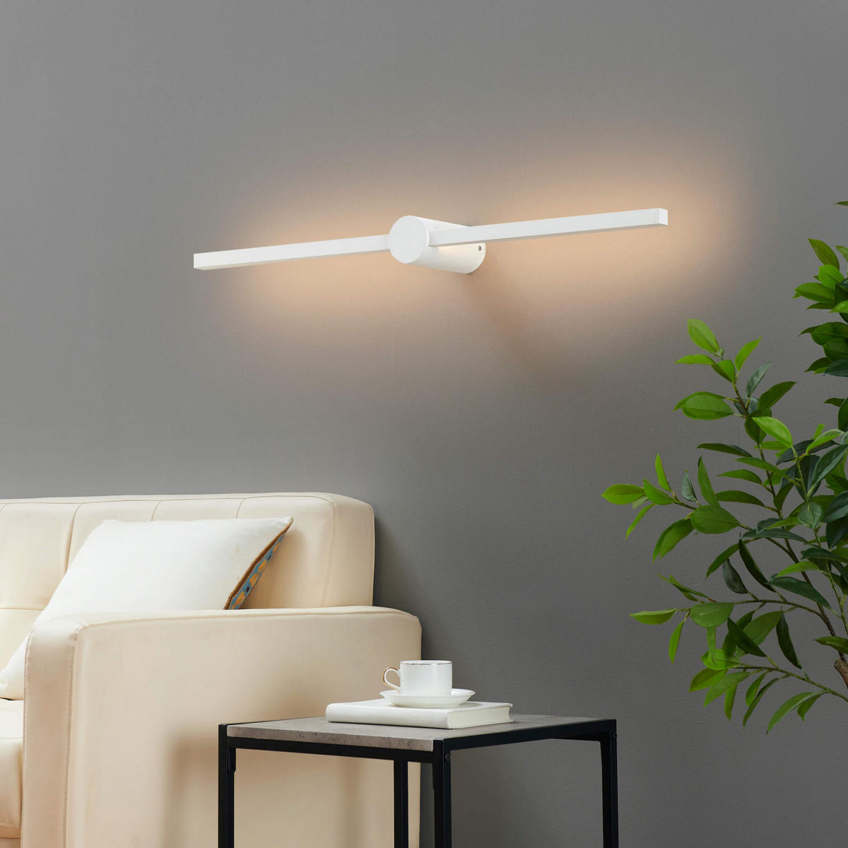 WANDLEUCHTE Eydon, Weiß, 80cm - Weiß, Metall (13/6.5/80cm) - KOSILUM