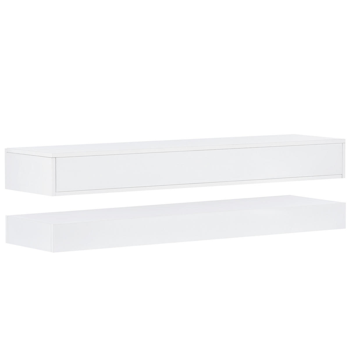 TV-ELEMENT wandhängend 130 x 33 cm MDF White mit LED-Beleuchtung - Weiß, Holzwerkstoff (33/15/130cm) - Beauniv