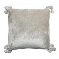KISSEN Tender Pompons perlweiß 45 x 45 cm - Hellgrau, Textil (45/45cm) - Vivaraise