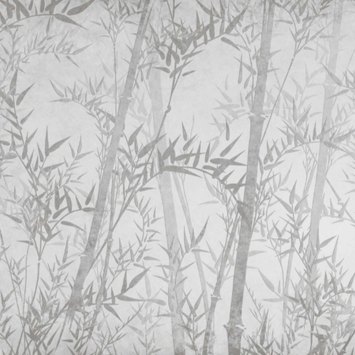 FOTOTAPETE Bambusblätter 371 x 280 cm - Grau, Papier (371/280cm) - Sanders & Sanders