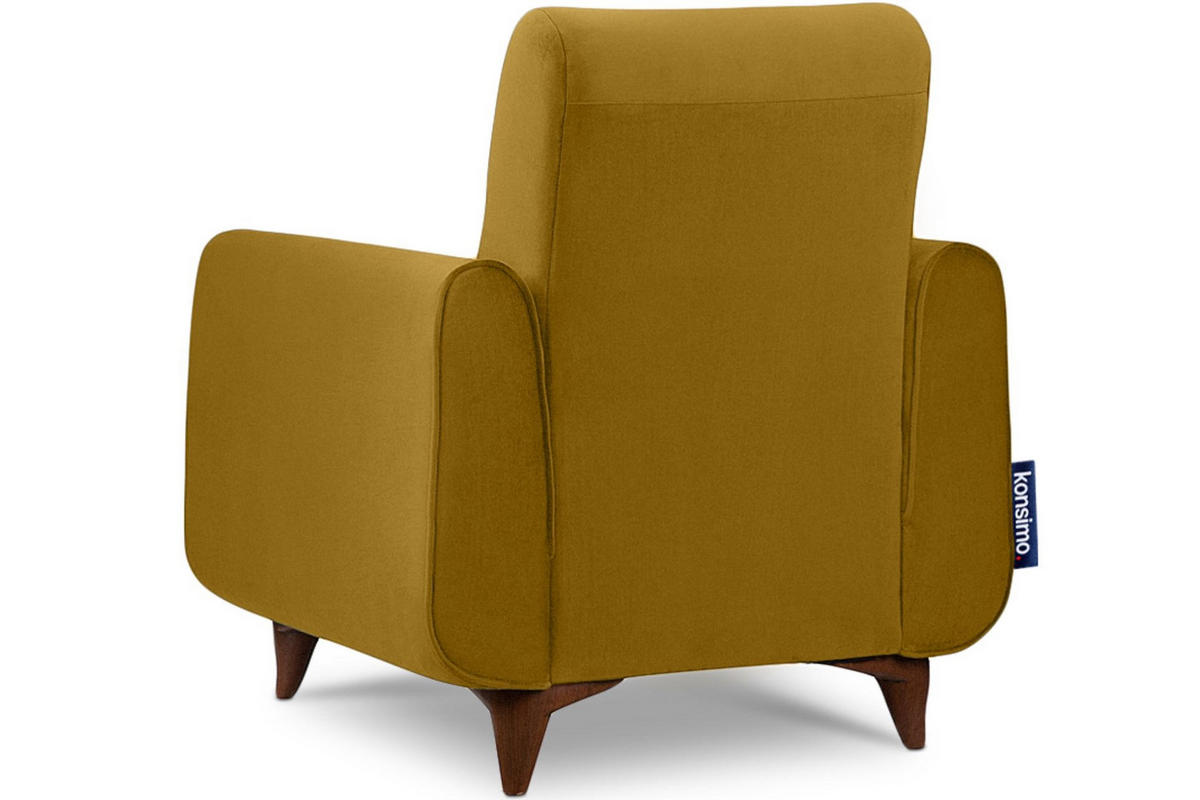 SESSEL GUSTAVO mit Armlehnen, gelb - Gelb/Braun, Holz/Holzwerkstoff (83/95/92cm) - KONSIMO®