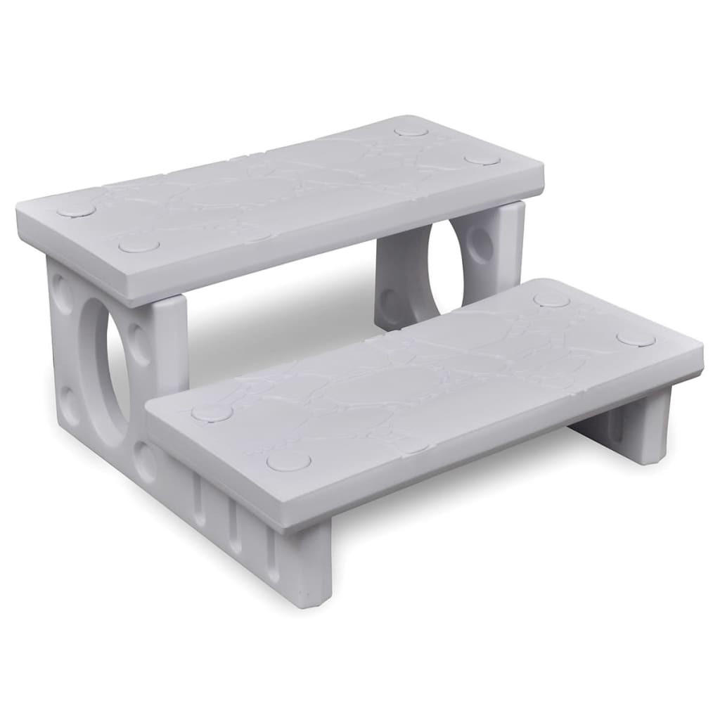 WHIRLPOOLTREPPE Weiss - Weiß, Kunststoff (65/34/70cm) - vidaXL