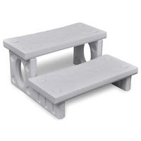 WHIRLPOOLTREPPE Weiss - Weiß, Kunststoff (65/34/70cm) - vidaXL
