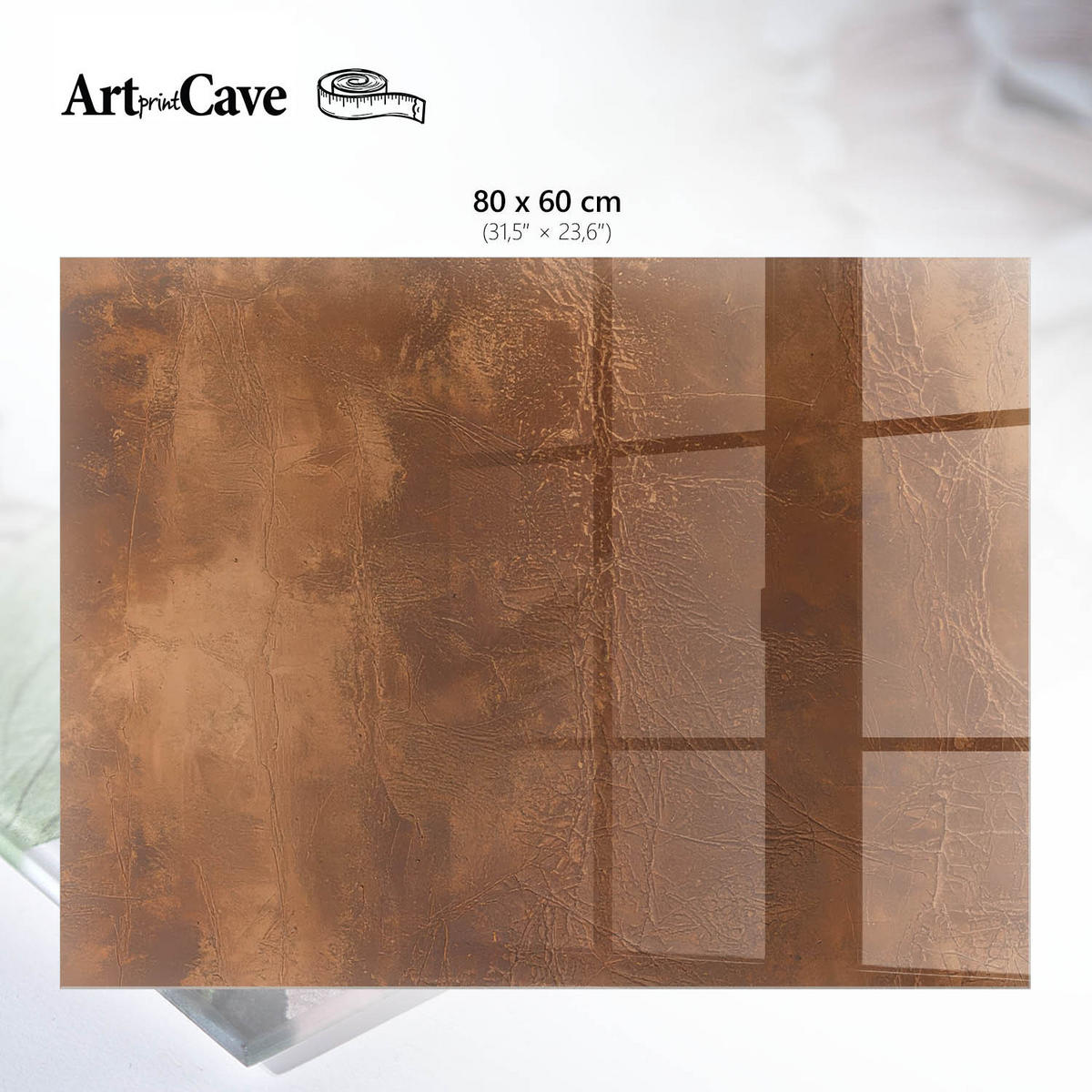 GLASPLATTE 80x60 cm – Erdiger Charme - Blau, Glas (0.4/80/60cm) - ArtPrintCave