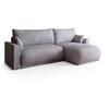 ECKSOFA MORENO mit Schlaffunktion Hellgrau Cord - Hellgrau, Textil (262/160cm) - Bromarkt