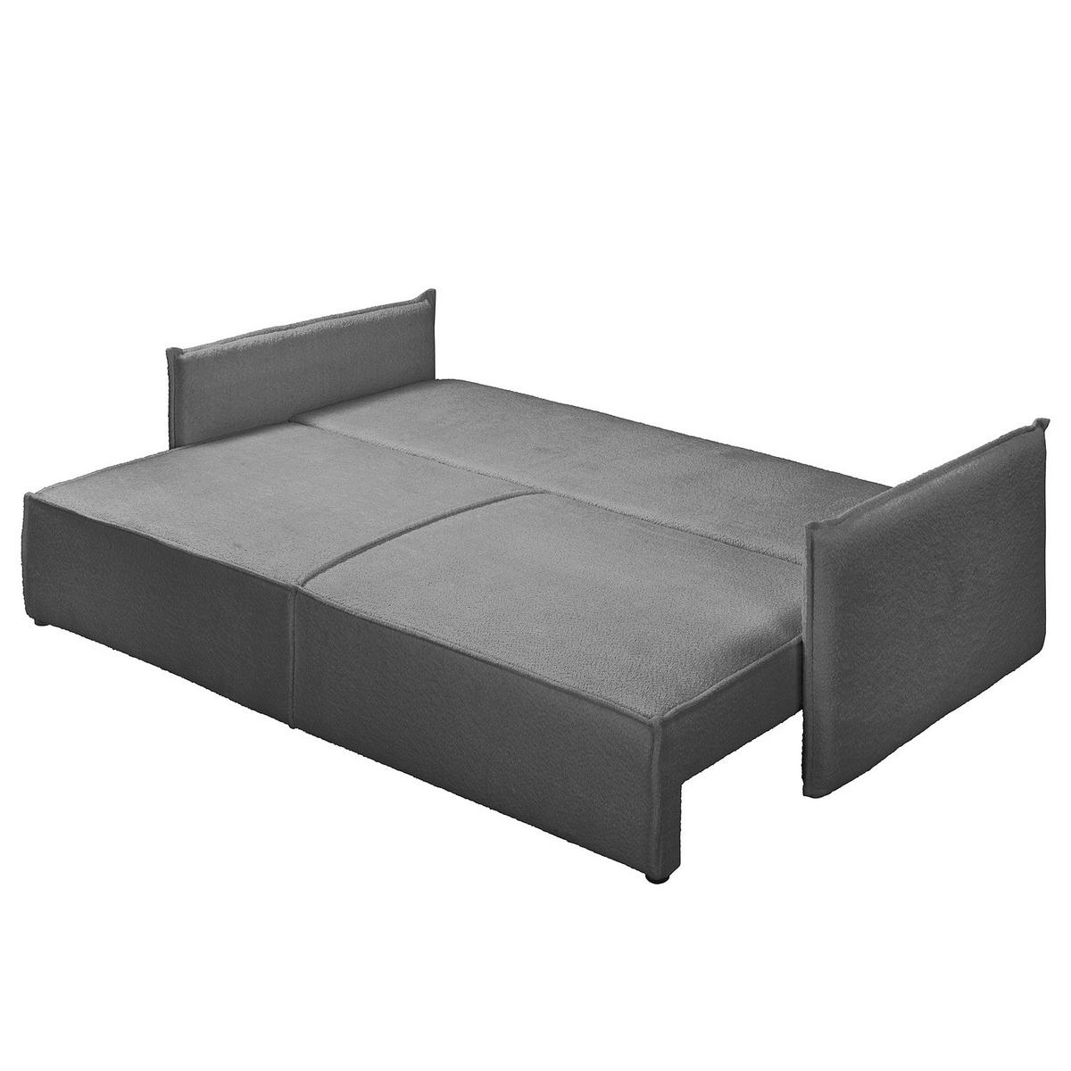 SCHLAFSOFA - Silberfarben/Schwarz, Kunststoff/Textil (221/70/105cm) - home24