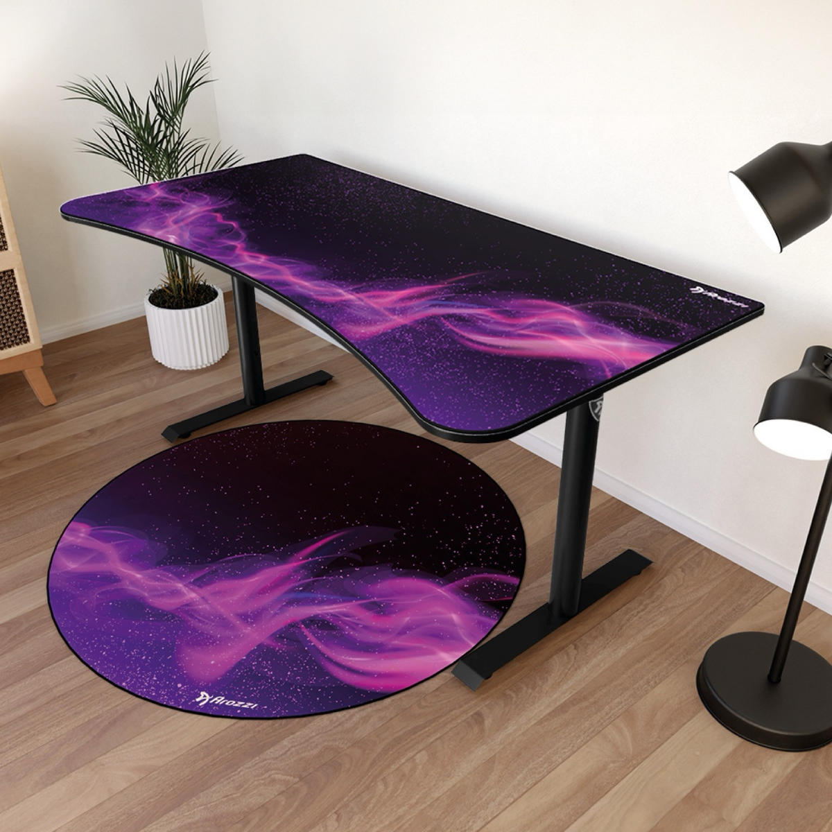 BODENSCHUTZMATTEN Zona Runden 121 cm Galaxy - Lila, Textil (121/121cm) - Arozzi