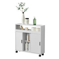 SEITENSCHRANK Lumijoki - Weiß, Holzwerkstoff (70/71/20cm) - [en.casa]