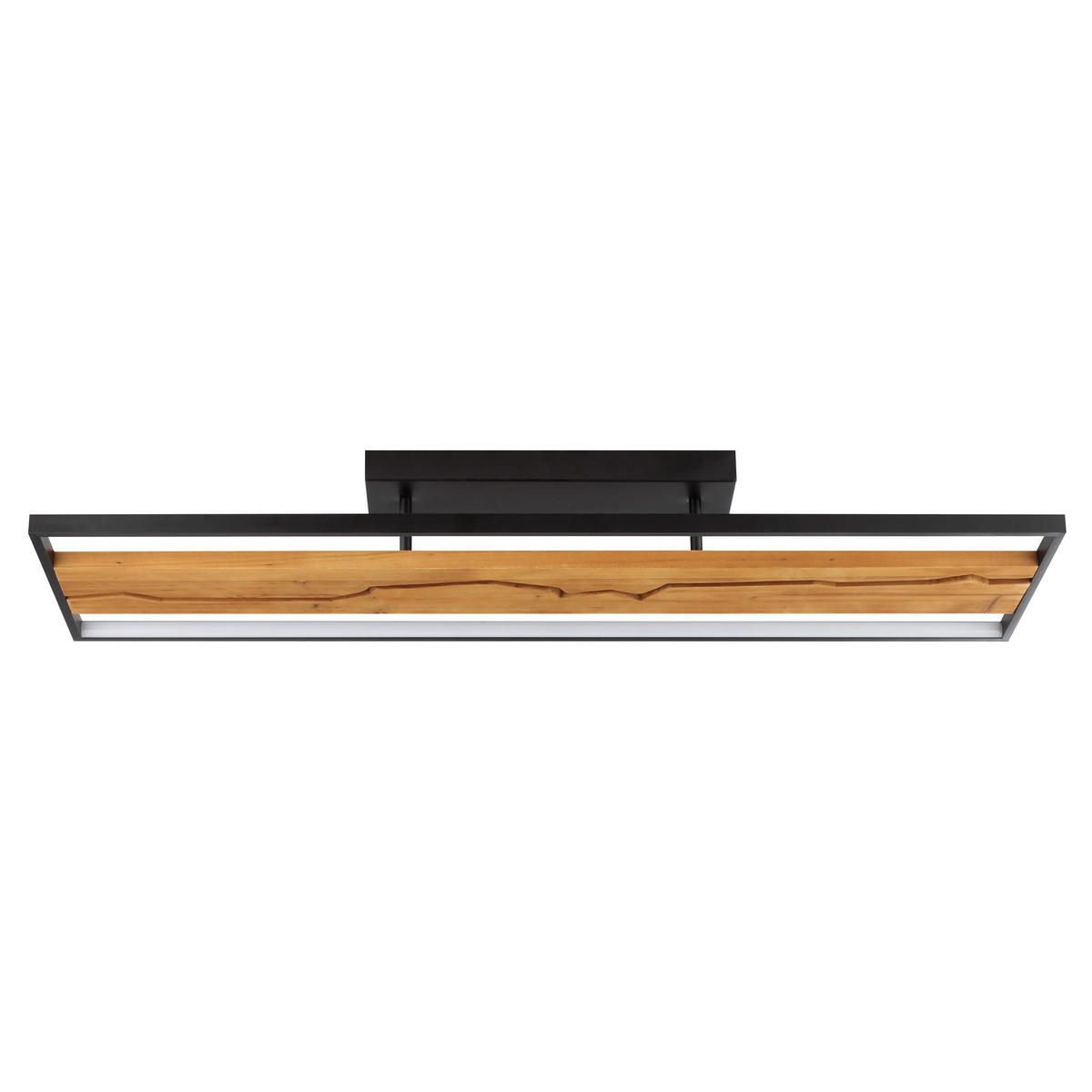 LED DECKENLEUCHTE Thunder Schwarz/Holz 30/100/13,5 cm - Multicolor, Holz (30/100/13.5cm) - Brilliant