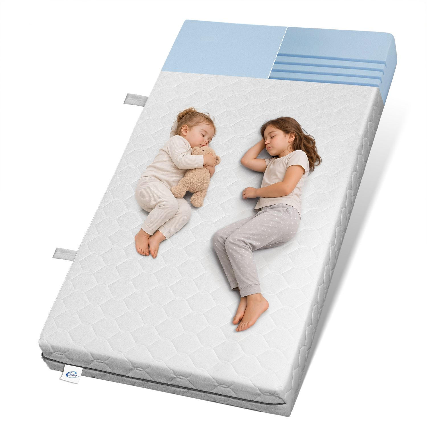 MATRATZE SOMI für Kinder und Jugendliche 90/200/16 cm - Weiß, Textil - Coemo