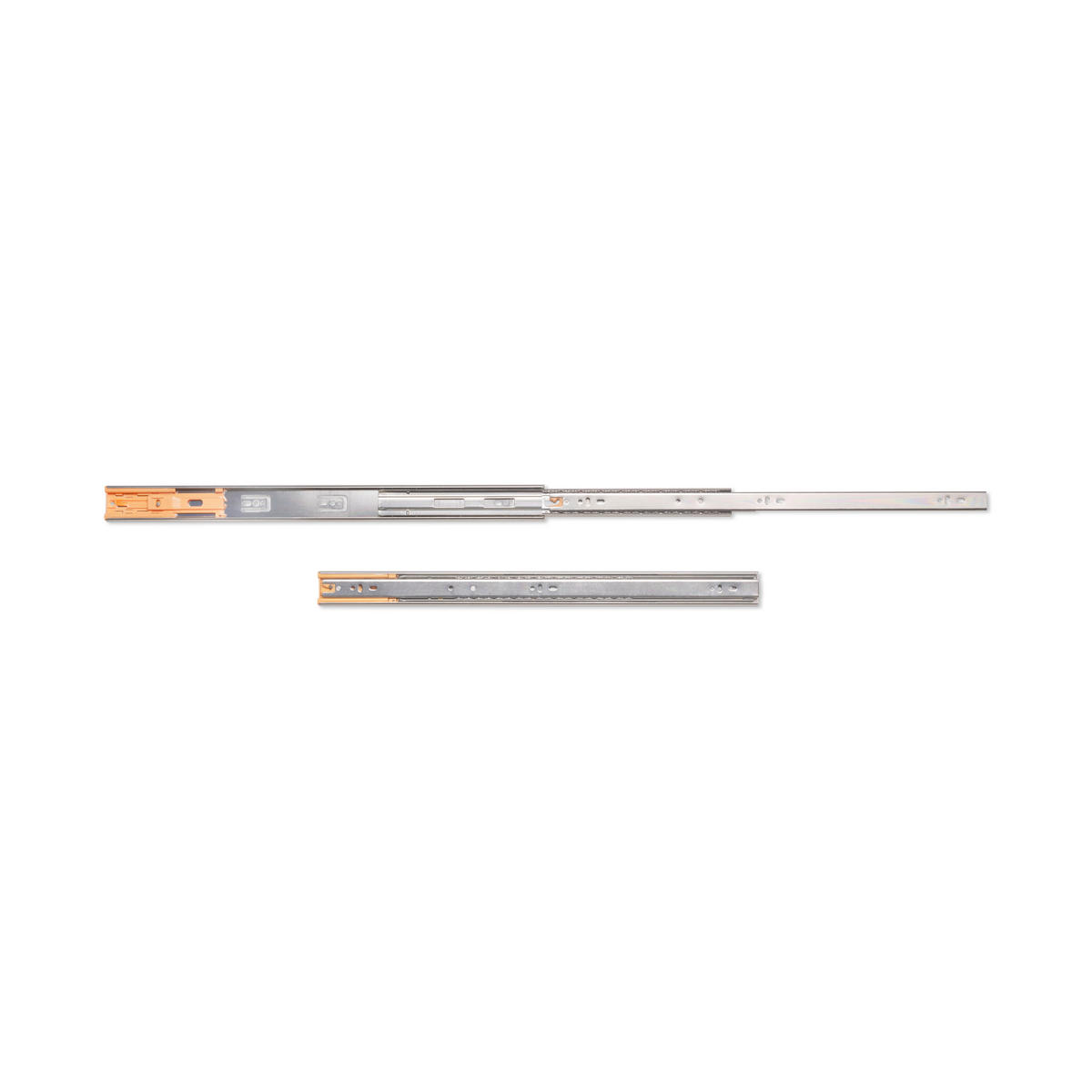 KORPUSSCHIENEEN Kugelgelagerter für Schubladen mit Vollauszug, mit Schließautomatik, Höhe 45mm, Länge 550mm, Stahl, Verzinkt - Zinkfarben, Metall (9.5/2/55cm) - EMUCA